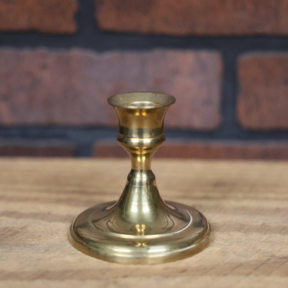 Solid Brass Candlestick Holder 3 Inch